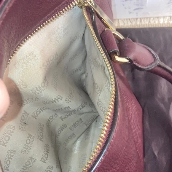 Genuine Michael Kors  Merlot Leather Satchel - Picture 3 of 14
